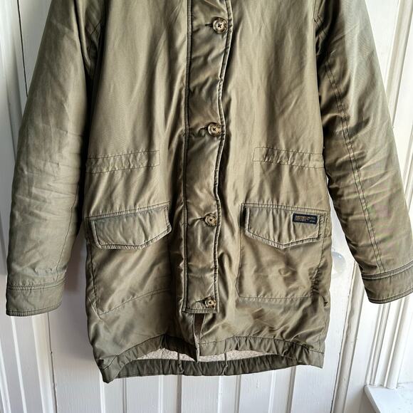 Abercrombie & Fitch Sherpa Military Parka in Olive Green Green - Picture 5 of 8